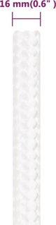 vidaXL Linka ιστιοπλοΐας, λευκό μονόχρωμο, 16 mm, 250 m, πολυπροπυλένιο