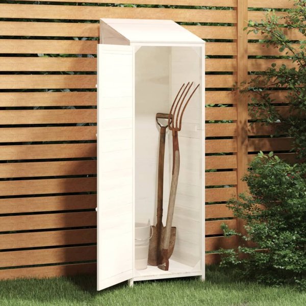 vidaXL Κήπος ξυλώνα, λευκός, 55x52x174,5 cm, από μασίφ έλατο