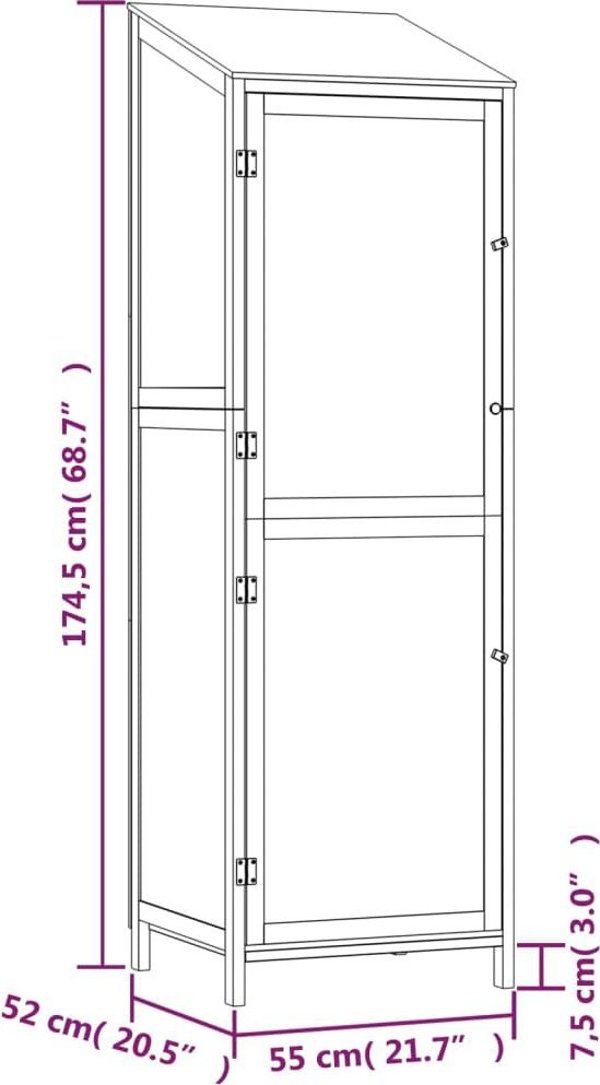 vidaXL Κήπος ξυλώνα, λευκός, 55x52x174,5 cm, από μασίφ έλατο