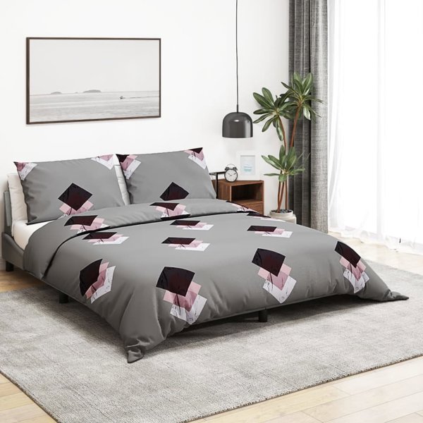 vidaXL Σετ σεντονιών, γκρι, 240x220 εκ., βαμβάκι