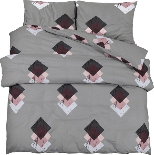 vidaXL Σετ σεντονιών, γκρι, 240x220 εκ., βαμβάκι
