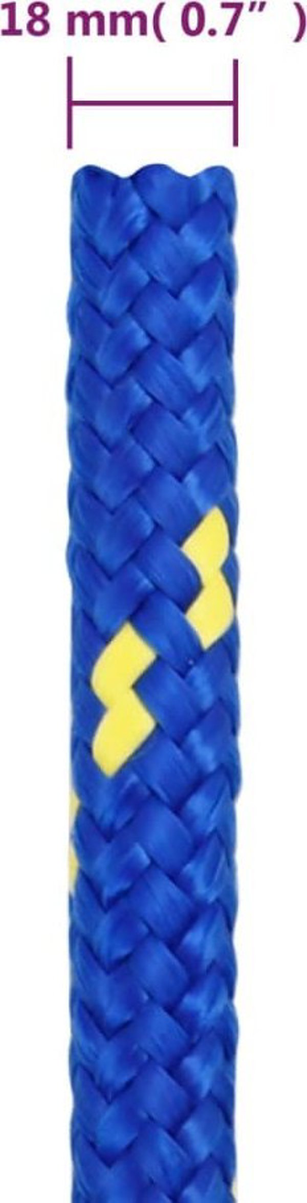vidaXL Linka zeglarska, niebieska, 18 mm, 25 m, polipropylen