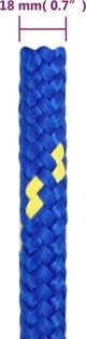 vidaXL Linka zeglarska, niebieska, 18 mm, 25 m, polipropylen