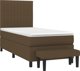 vidaXL Κρεβάτι continental με στρώμα, καφέ, ύφασμα, 90x190 εκ