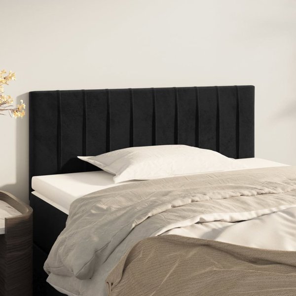 vidaXL Προσκέφαλο για κρεβάτι, μαύρο, 100x5x78/88 cm, βελούδο