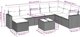vidaXL 9-cz. zestaw mebli ogrodowych, poduszki, jasnoszary polirattan