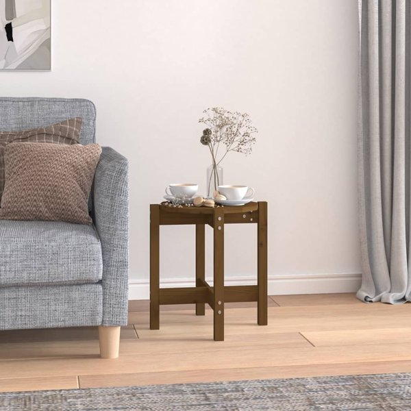 vidaXL Τραπεζάκι καφέ, μέλι καφέ, 42,5x45 εκ., συμπαγές πεύκο