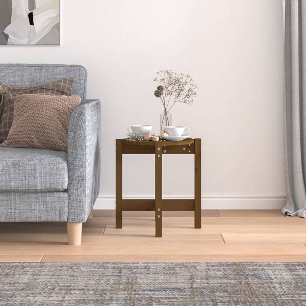 vidaXL Τραπεζάκι καφέ, μέλι καφέ, 42,5x45 εκ., συμπαγές πεύκο