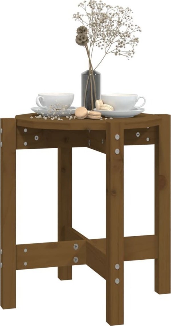 vidaXL Τραπεζάκι καφέ, μέλι καφέ, 42,5x45 εκ., συμπαγές πεύκο