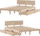 vidaXL Κορνίζα Κρεβατιού με Συρτάρια 140 x 190 cm από Πεύκο
