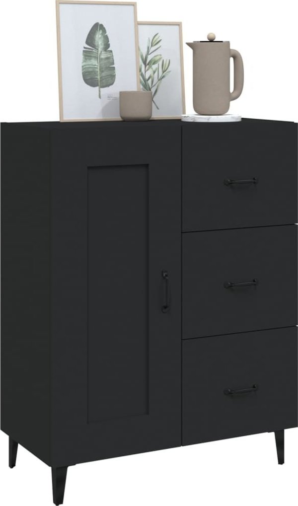 vidaXL Ντουλάπι, μαύρο, 69.5x34x90 cm, σύνθετο ξύλο