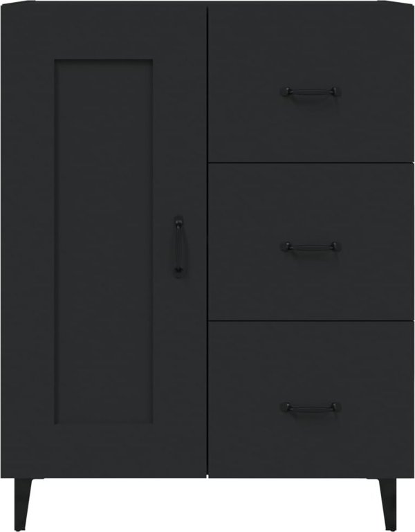 vidaXL Ντουλάπι, μαύρο, 69.5x34x90 cm, σύνθετο ξύλο