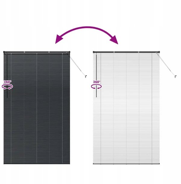 vidaXL Βενετικές περσίδες μαύρες 220 x 125 cm από αλουμίνιο