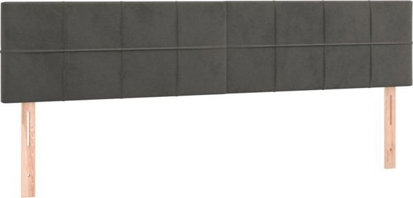 vidaXL Κεφαλάρι για κρεβάτι με LED, σκούρο γκρι, 180x5x78/88 cm, βελούδο