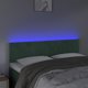 vidaXL Κεφαλάρι κρεβατιού με LED, σκούρο πράσινο, 144x5x78/88 cm, βελούδο