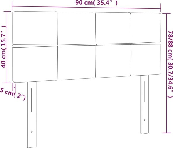 vidaXL Κεφαλάρι κρεβατιού, σκουροπράσινο, 90x5x78/88 εκ, βελούδο