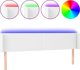 vidaXL Κεφαλάρι κρεβατιού με LED, λευκό, 203x16x78/88 cm, τεχνητό δέρμα