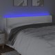 vidaXL Κεφαλάρι κρεβατιού με LED, λευκό, 203x16x78/88 cm, τεχνητό δέρμα