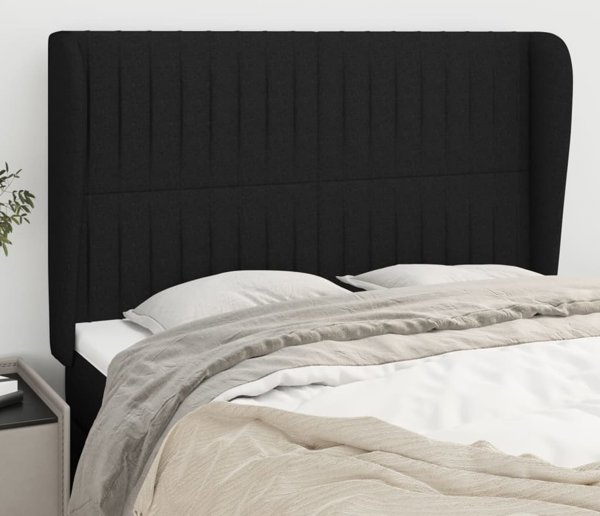 vidaXL Κεφαλάρι uszak μαύρο 147x23x118/128 εκ ύφασμα