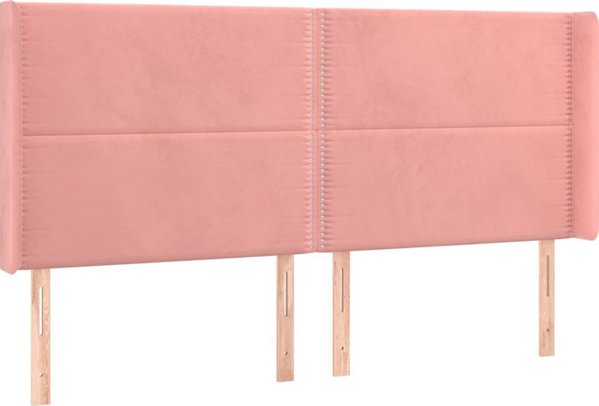 vidaXL Zaglowek uszak rozowy 163x16x118/128 cm aksamit
