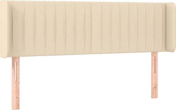 vidaXL Κεφαλάρι για κρεβάτι με LED, κρεμ, 147x16x78/88 εκ., ύφασμα