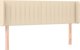 vidaXL Κεφαλάρι για κρεβάτι με LED, κρεμ, 147x16x78/88 εκ., ύφασμα