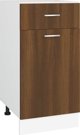 vidaXL Κάτω ντουλάπι με συρτάρι, βελανιδιά καφέ, 40x46x81,5 cm