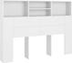 vidaXL Κεφαλάρι κρεβατιού με ράφια, λευκό, 140x19x103,5 εκ.