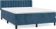 vidaXL Κρεβάτι Continental με Στρώμα, Μπλε, Βελούδο, 140x190cm