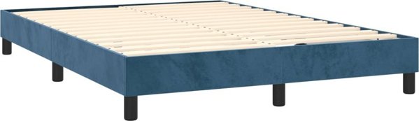 vidaXL Κρεβάτι Continental με Στρώμα, Μπλε, Βελούδο, 140x190cm