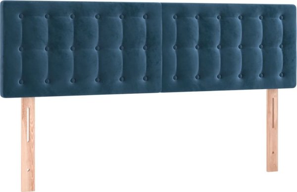 vidaXL Κρεβάτι Continental με Στρώμα, Μπλε, Βελούδο, 140x190cm