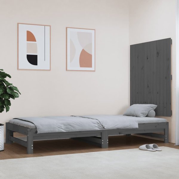 vidaXL Κεφαλάρι κρεβατιού, γκρι, 82,5x3x90 εκ., μασίφ πεύκο