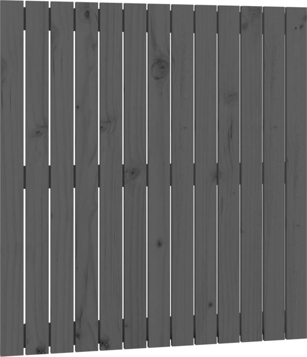 vidaXL Κεφαλάρι κρεβατιού, γκρι, 82,5x3x90 εκ., μασίφ πεύκο