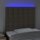 vidaXL Zaglowek do lozka z LED taupe 80x5x118/128 cm tkanina