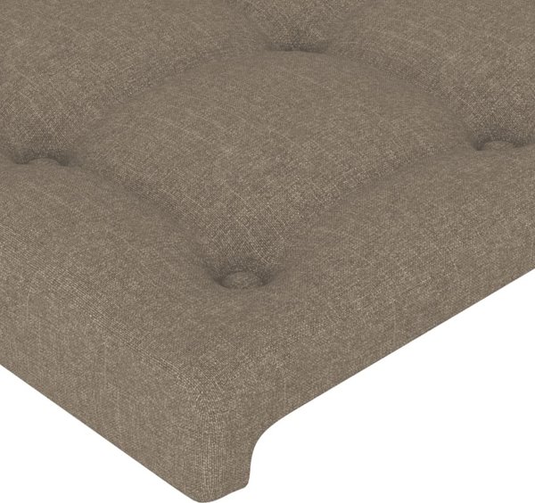 vidaXL Zaglowek do lozka z LED taupe 80x5x118/128 cm tkanina