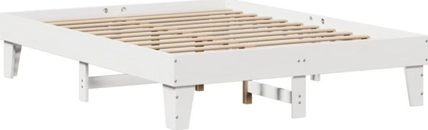 vidaXL Σκελετός κρεβατιού λευκός 140x190 cm από ξύλο πεύκου