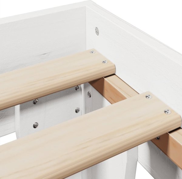 vidaXL Σκελετός κρεβατιού λευκός 140x190 cm από ξύλο πεύκου