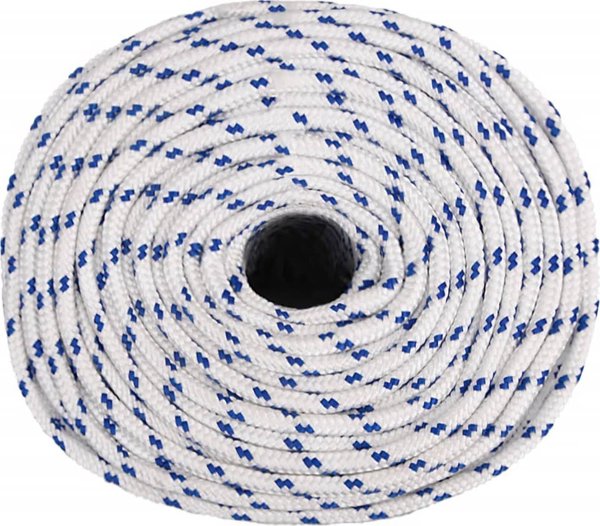 vidaXL Ναυτική σχοινιά, λευκή, 8 mm, 250 m, πολυπροπυλένιο