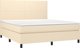 vidaXL Λιτώ 160x200 cm με στρώμα, κρεμ ύφασμα