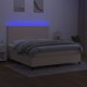 vidaXL Λιτώ 160x200 cm με στρώμα, κρεμ ύφασμα
