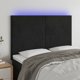 vidaXL Προσκέφαλο κρεβατιού με LED, μαύρο, 144x5x118/128 cm, βελούδο