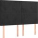 vidaXL Προσκέφαλο κρεβατιού με LED, μαύρο, 144x5x118/128 cm, βελούδο