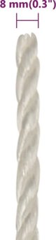 vidaXL Linka robocza, λευκή, 8 mm, 250 m, πολυπροπυλένιο