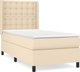 vidaXL Κρεβάτι Continental με στρώμα, κρεμ, ύφασμα, 90 x 190 cm