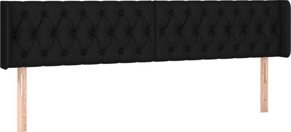 vidaXL Κεφαλάρι uszak, μαύρο, 203x16x78/88 cm, ύφασμα