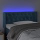 vidaXL Κεφαλάρι για κρεβάτι με LED, σκούρο μπλε, 103x16x78/88 cm, βελούδινο