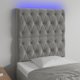 vidaXL Zaglowek do lozkou me LED, fosforysmenos gkri, 80x7x118/128 cm, aksamit