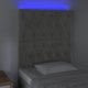 vidaXL Zaglowek do lozkou me LED, fosforysmenos gkri, 80x7x118/128 cm, aksamit