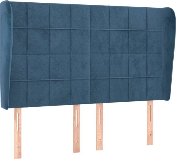 vidaXL Κεφαλάρι τύπου 'uszak', σκούρο μπλε, 147x23x118/128 cm, βελούδο
