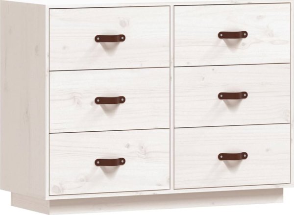 vidaXL Komoda, λευκή, 100x40x75 εκ., μασίφ πεύκο